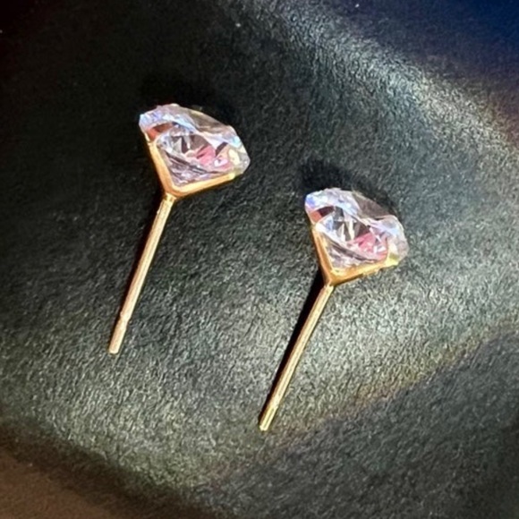 New! Round Cut Diamond Studs set in Solid 10K Gold. Brand new 4 prong setting - Picture 3 of 15